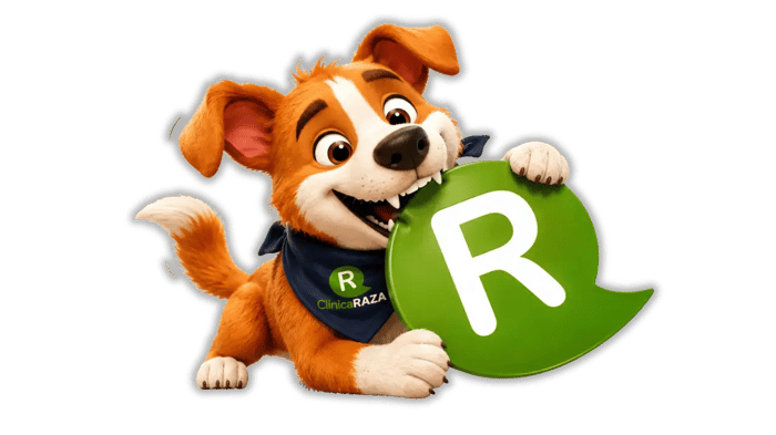 perrito con logo